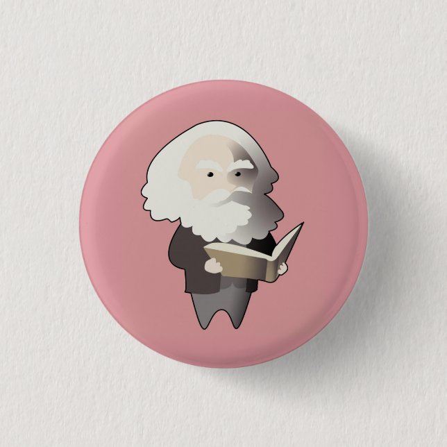 Chapa Redonda De 2,5 Cm Chibi Karl Marx (Anverso)