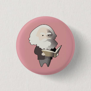 Chapa Redonda De 2,5 Cm Chibi Karl Marx
