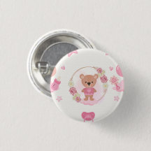 Chica Baby Shower de Osito de Peluche Rosa 