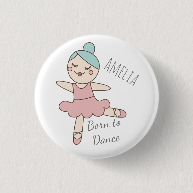 Chapa Redonda De 2,5 Cm Chica de bailarina de ballet personalizado (Anverso)