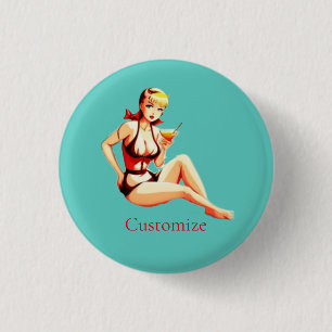 Chapa Redonda De 2,5 Cm Chica de Bikini Thunder_Cove