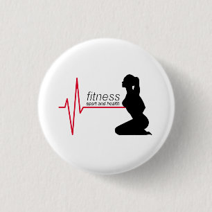 Chapa Redonda De 2,5 Cm Chica de fitness