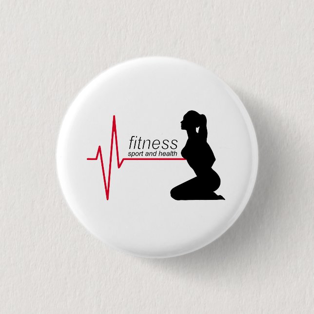Chapa Redonda De 2,5 Cm Chica de fitness (Anverso)