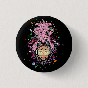Chapa Redonda De 2,5 Cm Chica Gamer