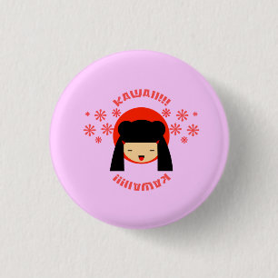 Chapa Redonda De 2,5 Cm chica japonés