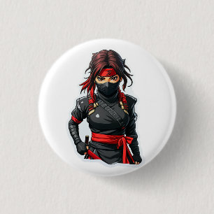 Chapa Redonda De 2,5 Cm Chica Ninja