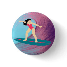 Chica surfeando al atardecer.