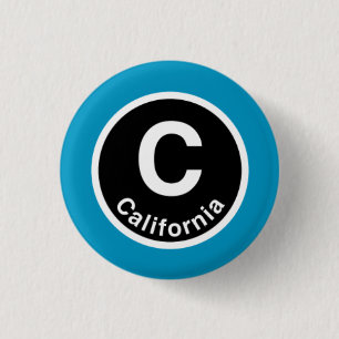 Chapa Redonda De 2,5 Cm Chicago L California Blue Line