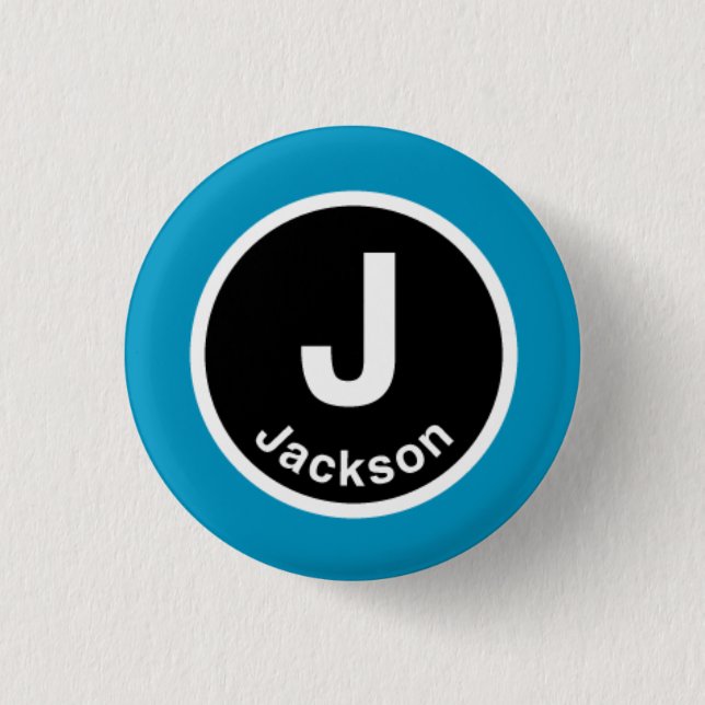 Chapa Redonda De 2,5 Cm Chicago L Jackson Blue Line (Anverso)