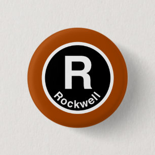 Chapa Redonda De 2,5 Cm Chicago L línea de Rockwell Brown