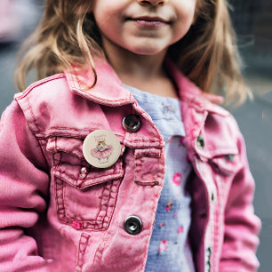 Chapa Redonda De 2,5 Cm Chicas de Ballerina Hamster Cumpleaños Personaliza