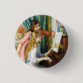 Chapa Redonda De 2,5 Cm Chicas en la pintura de Pedro Auguste Renoir del
