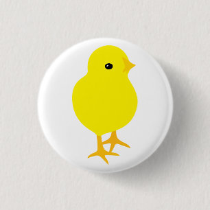 Chapa Redonda De 2,5 Cm Chick amarillo curioso