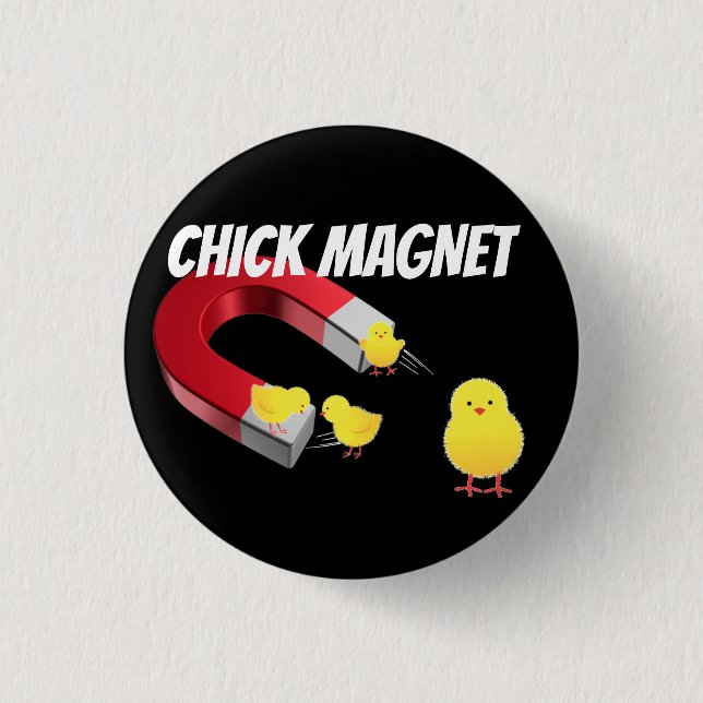 Chapa Redonda De 2,5 Cm CHICK Magnet (Anverso)