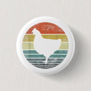 Chapa Redonda De 2,5 Cm Chicken Lover Regalos Funny Granjero Retro Vintage