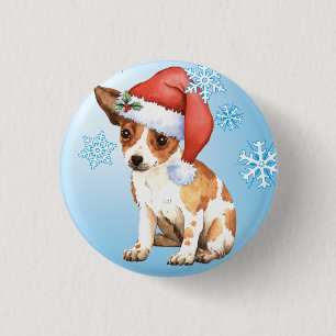 Chapa Redonda De 2,5 Cm Chihuahua feliz de Howlidays