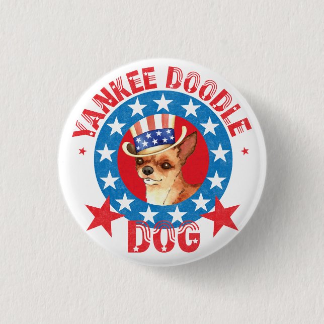 Chapa Redonda De 2,5 Cm Chihuahua patriótica (Anverso)