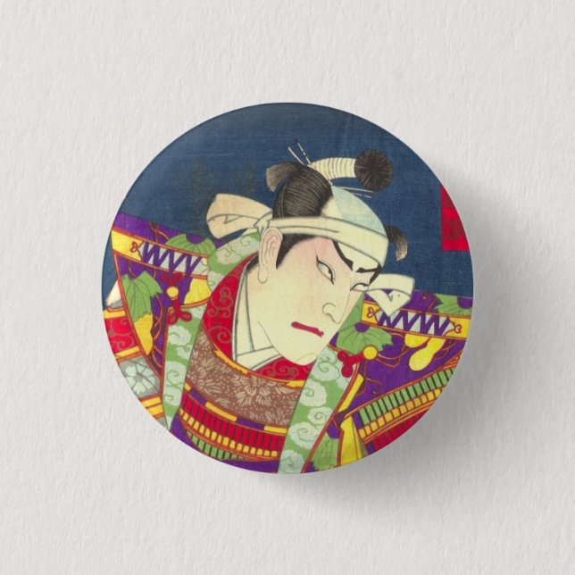 Chapa Redonda De 2,5 Cm Chikanobu Samurai 1:5 (Anverso)