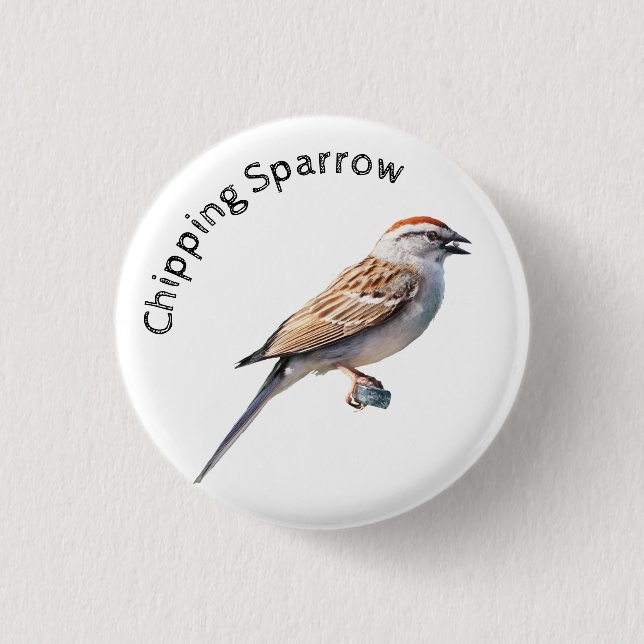 Chapa Redonda De 2,5 Cm Chip Sparrow (Anverso)