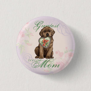 Chapa Redonda De 2,5 Cm Chocolate Lab Heart Mom
