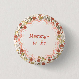 Chapa Redonda De 2,5 Cm Chocolate para Baby Shower Mariposas y Flores Po
