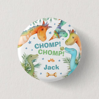 Chapa Redonda De 2,5 Cm ¡CHOMP personalizado! ¡CHOMP! Insignia de dinosaur