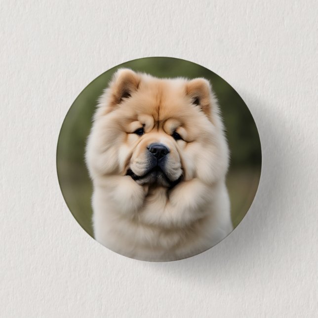 Chapa Redonda De 2,5 Cm Chow Chow (Anverso)