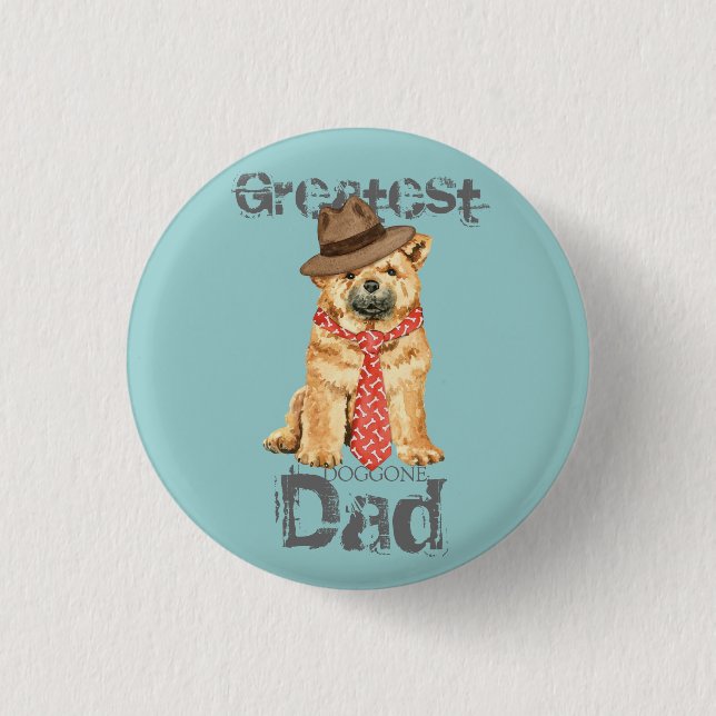 Chapa Redonda De 2,5 Cm Chow Dad (Anverso)