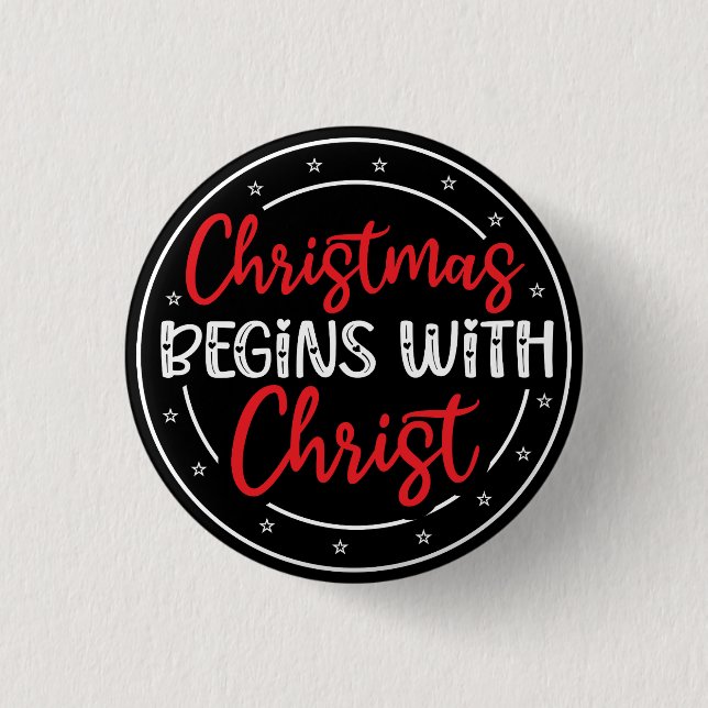 Chapa Redonda De 2,5 Cm Christmas Begins With Christ-65772 (Anverso)