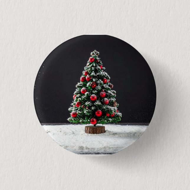 Chapa Redonda De 2,5 Cm christmass tree (Anverso)