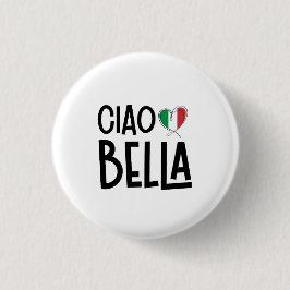 Chapa Redonda De 2,5 Cm Ciao Bella-Cute Corazón de Italia