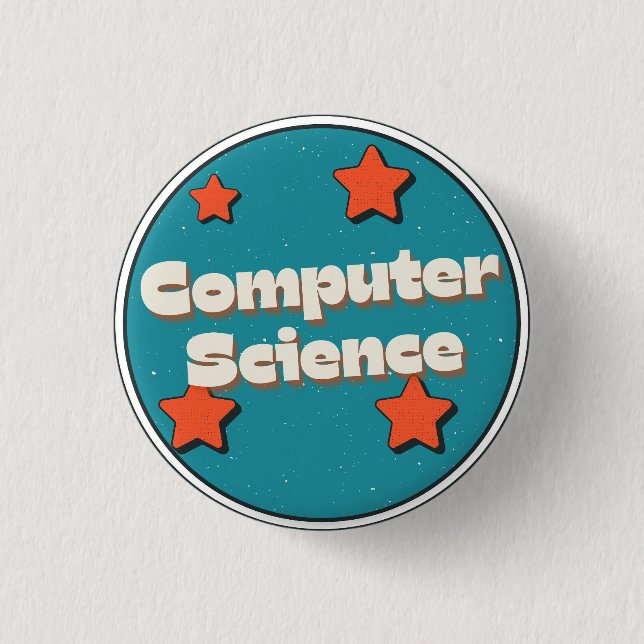 Chapa Redonda De 2,5 Cm Ciencias de la Computación (Anverso)