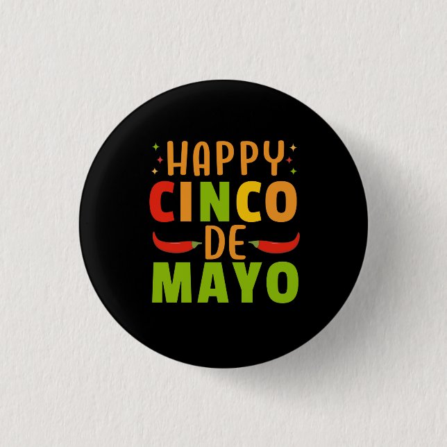 Chapa Redonda De 2,5 Cm Cinco De Mayo (Anverso)