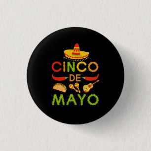 Chapa Redonda De 2,5 Cm Cinco de Mayo