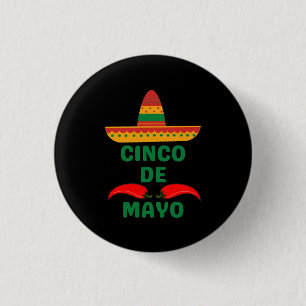 Chapa Redonda De 2,5 Cm Cinco De Mayo