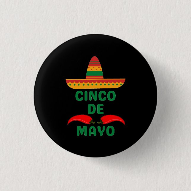 Chapa Redonda De 2,5 Cm Cinco De Mayo (Anverso)
