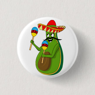 Chapa Redonda De 2,5 Cm Cinco de Mayo Aguacate Humor Maracas Sombrero