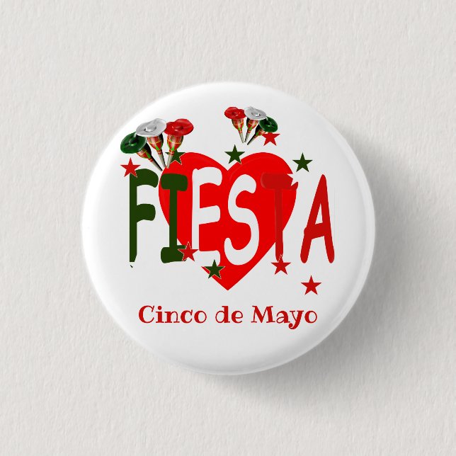Chapa Redonda De 2,5 Cm Cinco de mayo, fiesta mexicana (Anverso)