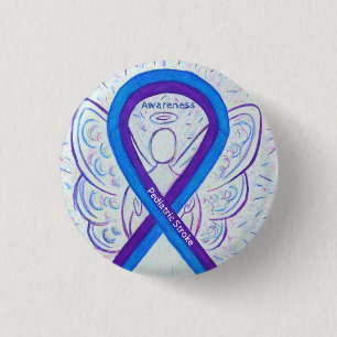 Chapa Redonda De 2,5 Cm Cinta Angel Pin para la toma de conciencia sobre e