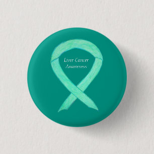 Chapa Redonda De 2,5 Cm Cinta de Conciencia del Cáncer de Hígado Jade Pin
