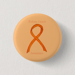 Chapa Redonda De 2,5 Cm Cinta de Conciencia del Cáncer de Riñón Pin Person
