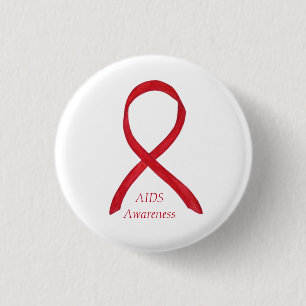 Chapa Redonda De 2,5 Cm Cinta de sensibilización sobre el SIDA Personaliza