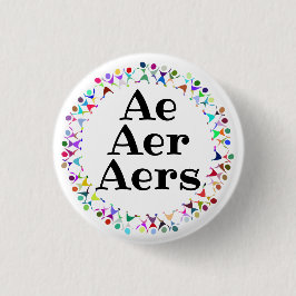 Chapa Redonda De 2,5 Cm Círculo de pronombres Ae Aer Aers en figuras human