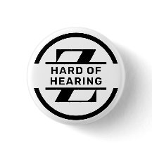 Círculo Monograma Blanco Negro Dificultad Auditiva