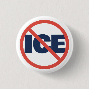 Chapa Redonda De 2,5 Cm Círculo Rojo Anti-Trump Opinión Política ICE