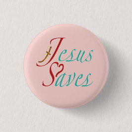 Chapa Redonda De 2,5 Cm Cita cristiana Jesús salva