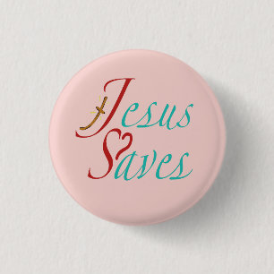 Chapa Redonda De 2,5 Cm Cita cristiana Jesús salva