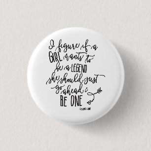 Chapa Redonda De 2,5 Cm Cita de Girl Power Letra Caligrafía