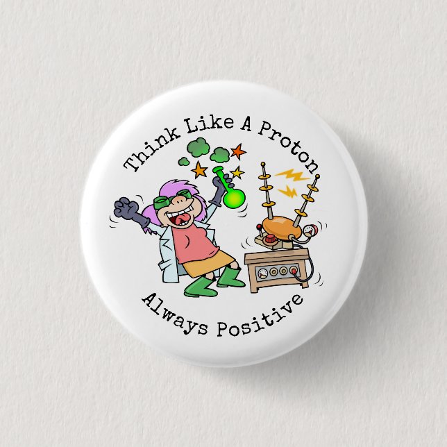 Chapa Redonda De 2,5 Cm Cita Graciosa Piensa Como Un Personalizado Científ (Anverso)