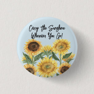 Chapa Redonda De 2,5 Cm Cita Personalizada Flor Floral Girasol